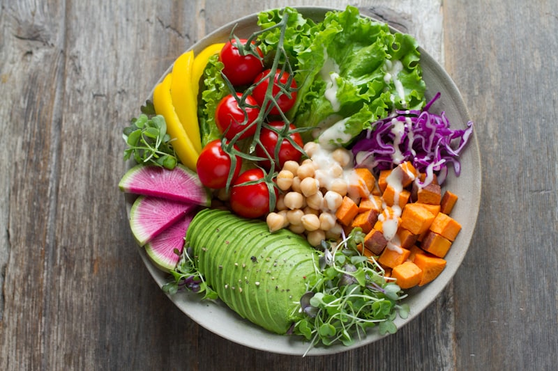 Fresh colourful salad with mixed vegetables